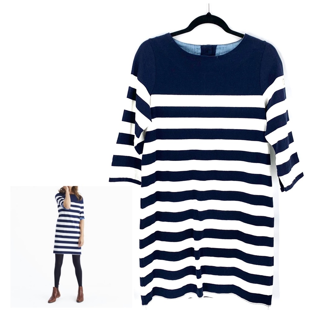 Joules Navy and White Striped Dress